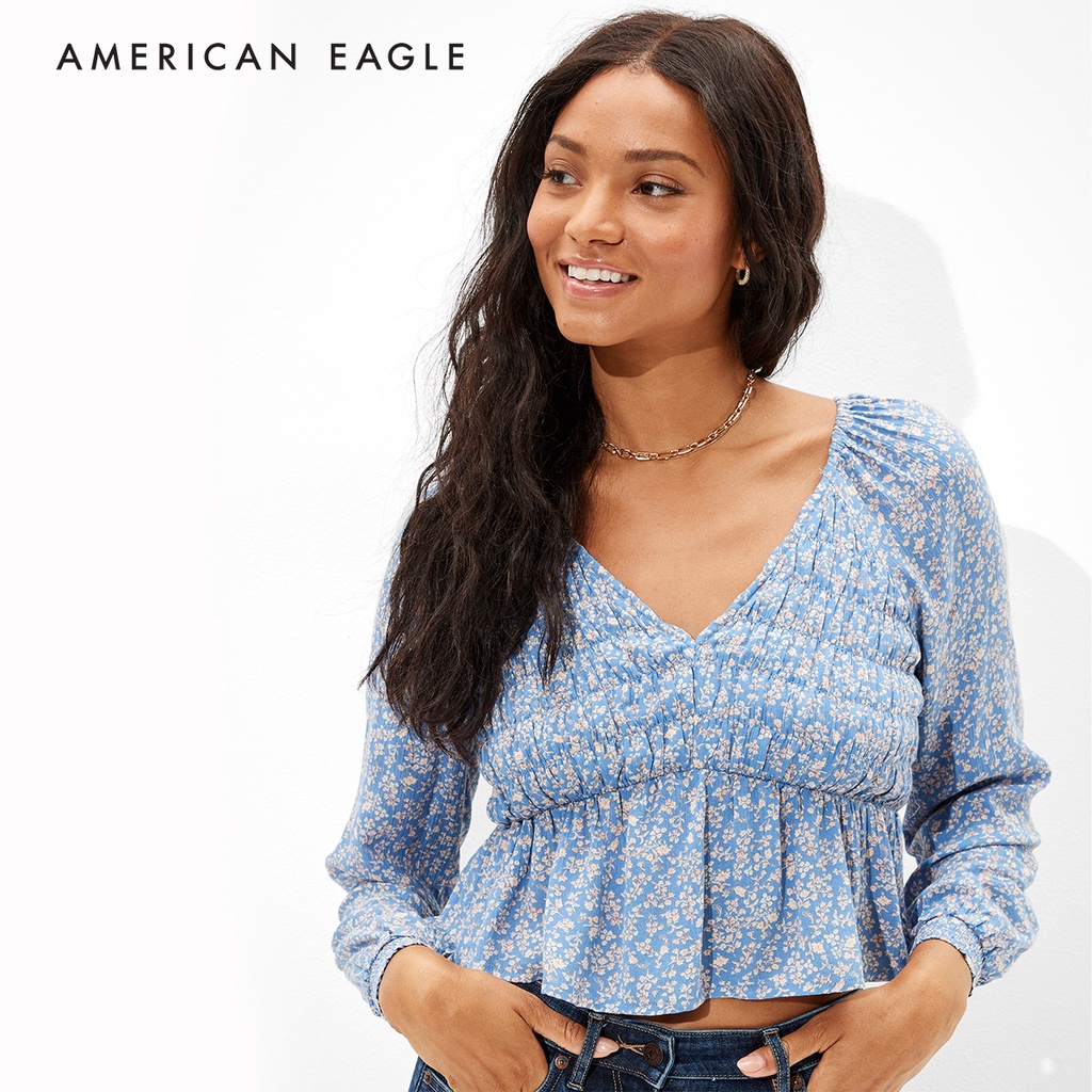 american-eagle-long-sleeve-smocked-babydoll-top-เสื้อ-ผู้หญิง-เบบี้ดอล-แขนยาว-ewsb-035-3967-400