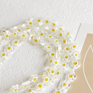 ลูกปัดแก้ว ลายดอกไม้ สีเหลือง แฮนด์เมด DIY สําหรับทําเครื่องประดับ ต่างหู 1 ชิ้น