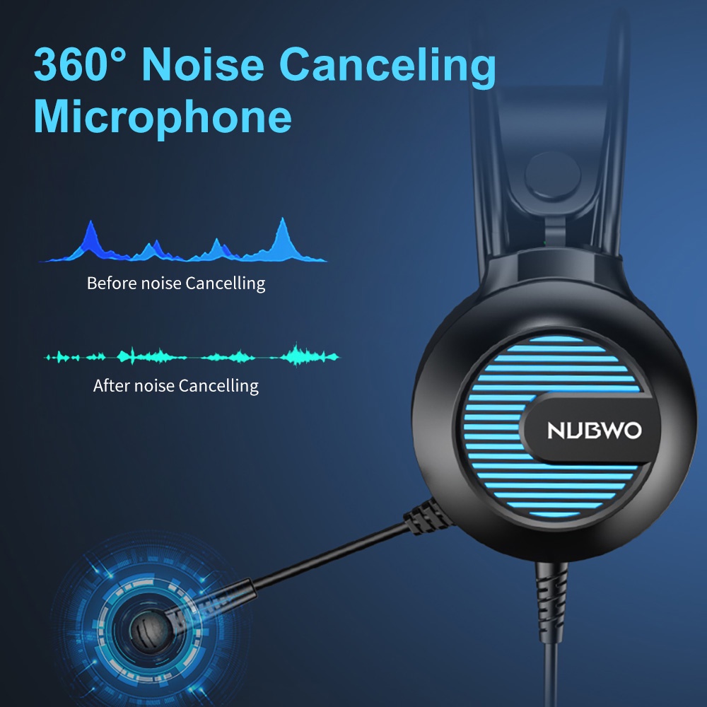 ภาพหน้าปกสินค้าNUBWO รุ่น N100 Stereo Headset for Gaming หูฟังเกมมิ่ง แบบครอบหัว มีไมโครโฟน ระบบสเตริโอ มีไฟรอบ Gaming Headset Earphone จากร้าน misskiroi บน Shopee