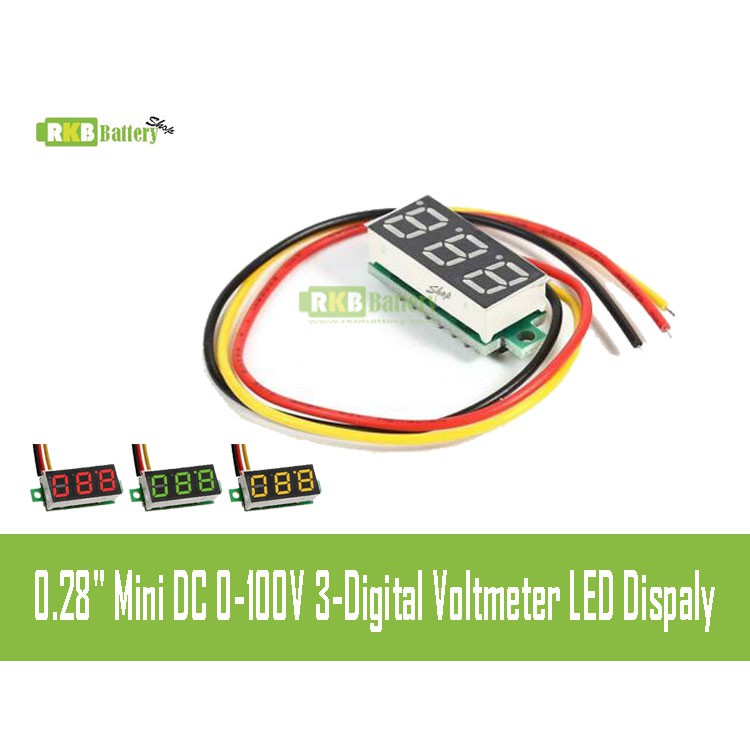 thumbnail image 2 of 0.28 Inch Mini DC Voltmeter 0-100V – 3 Wire LED Display, Unbranded 2 of 5
