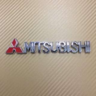 โลโก้ * MITSUBISHI ติดรถ มิตชูบิชิ งานโลหะ ขนาด* 3 x 15 cm ราคาต่อชิ้น