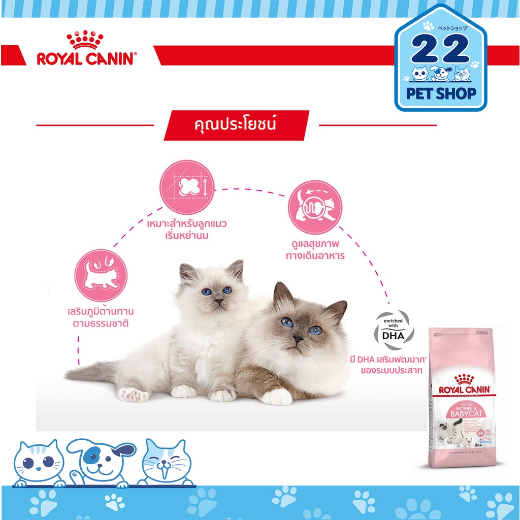 royal-canin-babycat-kitten-รอยัล-คานิน-อาหารลูกแมว-ชนิดเม็ด-อายุ-1-4-เดือน-แม่แมวท้อง-ให้นมและลูกแมว-อายุ-4-12-เดือน-2kg