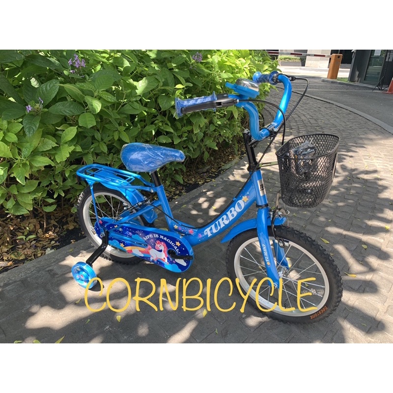 จักรยานเด็ก-turbo-รุ่น-unicorn-ขนาด-12-และ-16-สีฟ้า-ลายน่ารัก-สินค้าคุณภาพจากเทอโบ