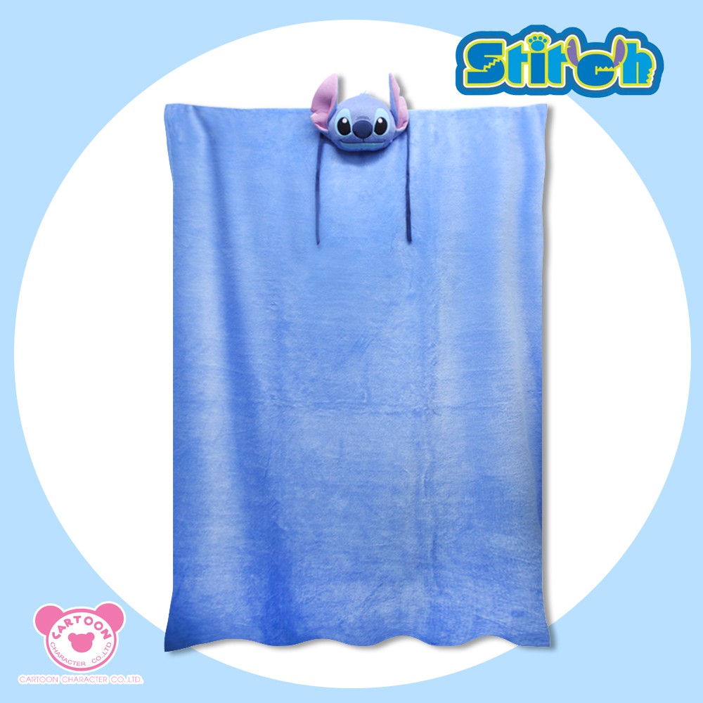 disney-หมอนผ้าห่มม้วน-stitch-สติชท์-เอาไว้สำหรับพกพา-ม้วนพับเก็บง่าย-ผ้าห่มขนนุ่ม-สินค้าลิขสิทธิ์แท้