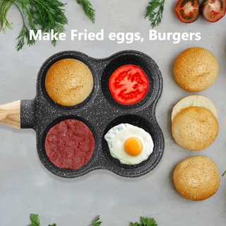♟▤✸Egg Frying Pan 4-Cup Non-Stick Breakfast Skillet Cooker Household Four-hole Fried Egg Mould