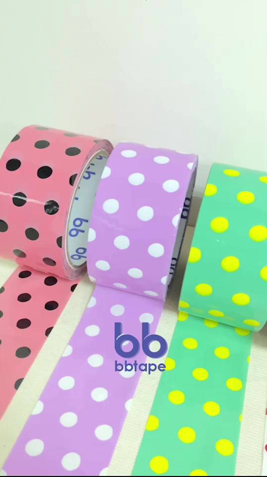 เทปยกลัง-72-ม้วน-polka-collection-เทปลายจุด-ลายดอกไม้-2-นิ้ว-45-หลา-tape-สีดำ-opp-tape-ปิดกล่อง-ติดกล่อง