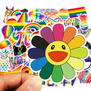 rainbow colors INS LOVE CUTE  pokemon sticker สติกเกอร์กันน้ำรูปแบบที่แตกต่างกัน, 50 ชิ้น