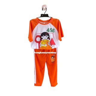 ชุดเด็กโกโกวา ชุดโกโกวากางเกง ชุดสีส้ม ชุดเด็กสควิดส์เกมส์ ชุดSquidGame