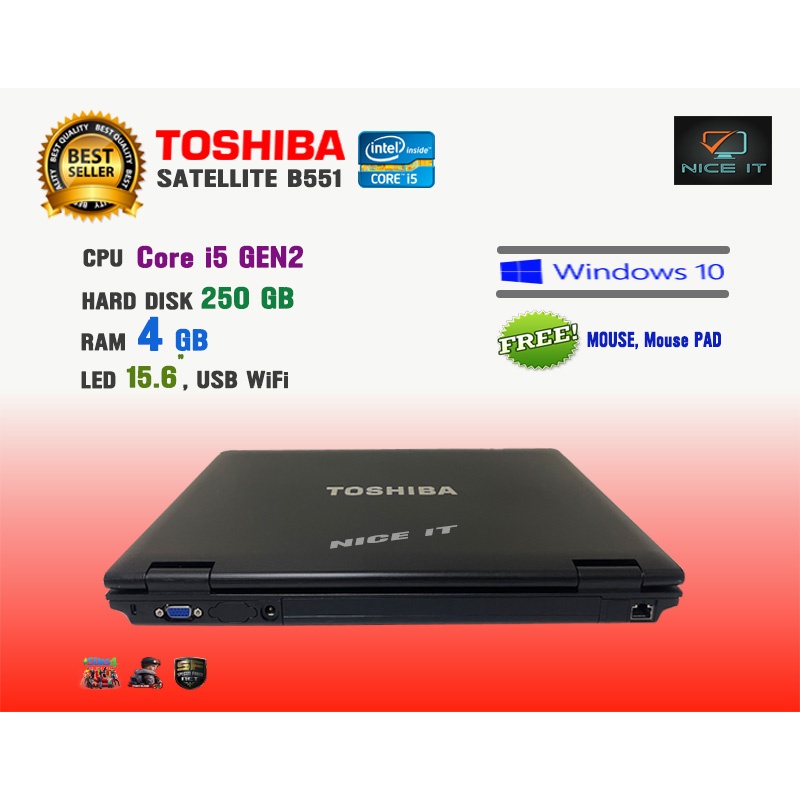 ภาพสินค้าโน๊ตบุ๊ค Notebook Toshiba Core i5 Ram 4 GB (Sim4, PB, SF ทดสอบแล้วเล่นได้ครับ) จากร้าน niceit20177 บน Shopee ภาพที่ 4
