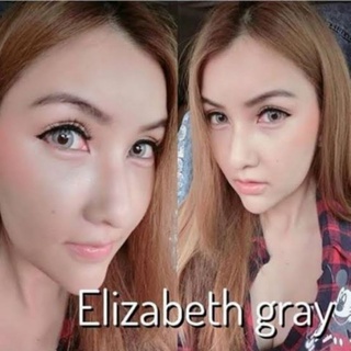 คอนแทคเลนส์ ฝอ รุ่น Elizabeth สีเทา/ตาล/เขียว  gray/brown/green มีค่าสายตาปกติ (0.00)