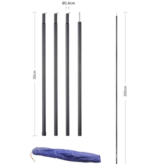 sundick-เสาฟลายชีท-เสาค้ำหน้าเต็นท์-เสาแยกส่วน-ยาว-2-เมตร-ชุดละ-2-เสา-เสาทราป-จุดกลางเต็นท์-สินค้าพร้อมส่ง