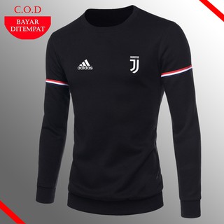เสื้อกันหนาวลําลอง คอกลม พิมพ์ลายโลโก้ Juventus Distro สําหรับผู้ชาย