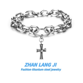 ชุดสร้อยคอ สร้อยข้อมือ สเตนเลส ไทเทเนียม สไตล์ยุโรป อเมริกัน แฟชั่น สําหรับผู้ชาย CE605 PQU6