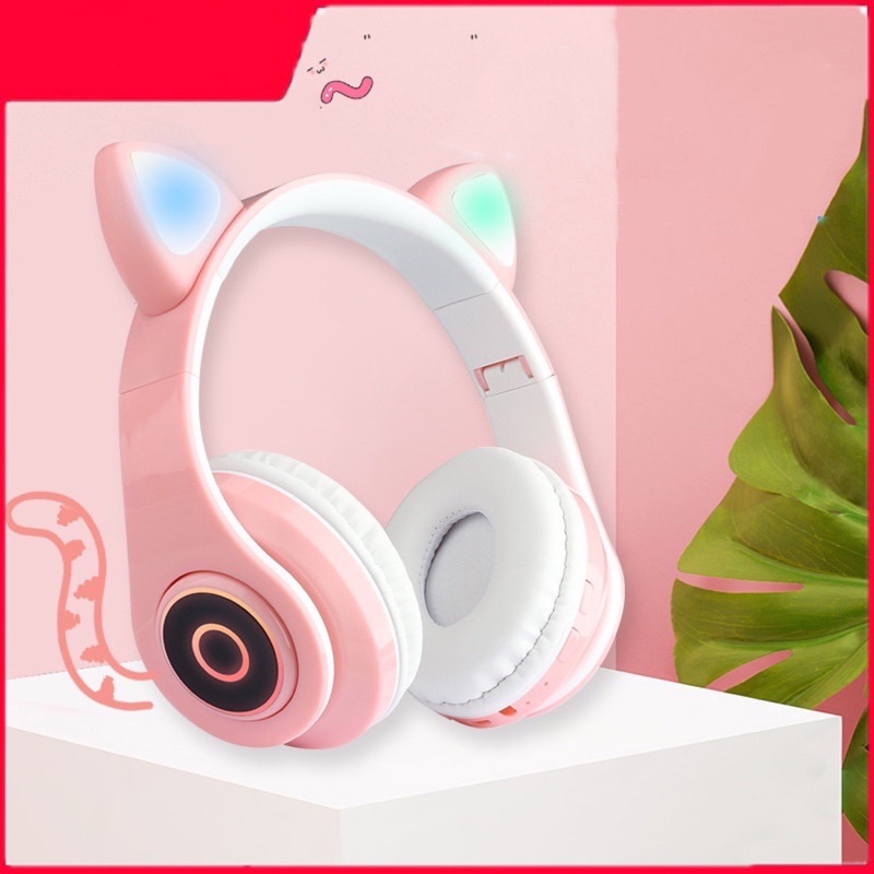 ภาพหน้าปกสินค้าหูฟังไร้สาย PM หูฟัง B39 Bluetooth 5.0 Headphones Wireless หูฟังบลูทูธ หูฟังหูแมวพับได้ หูฟังแมวน่ารัก