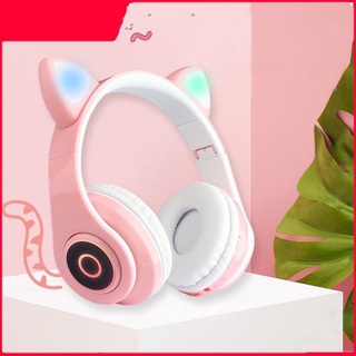 ภาพขนาดย่อของสินค้าหูฟังไร้สาย PM หูฟัง B39 Bluetooth 5.0 Headphones Wireless หูฟังบลูทูธ หูฟังหูแมวพับได้ หูฟังแมวน่ารัก