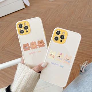 เคสไอโฟน เคสซิลิโคน 11 12 promax iPhone case for iPhone X XS MAX XR  7+ 8PLUS หมีครีม 3 ตัว TPU-S1098