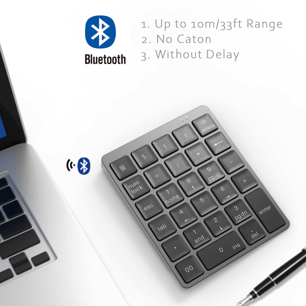 คีย์บอร์ด-n960-bluetooth-digital-keyboard-แป้นพิมพ์ตัวเลขไร้สาย-bluetooth-ที่มีฟังก์ชั่นคีย์-mini-numpadสำหรับทำงาน