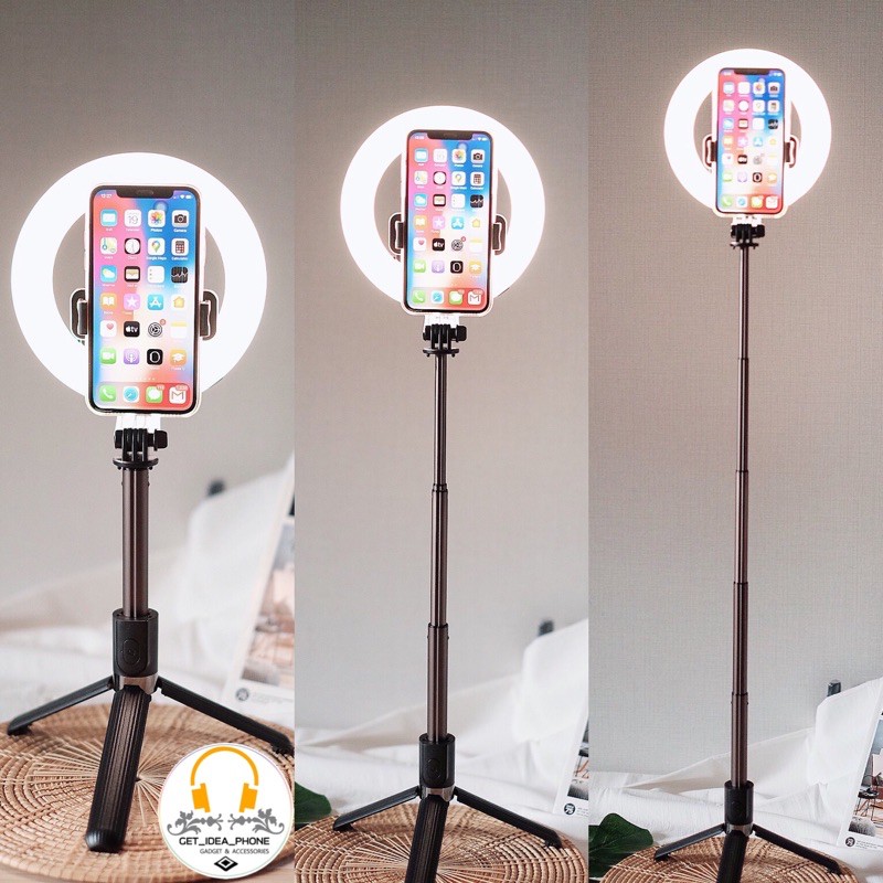Hoco LV03 ขาตั้งพร้อมไฟ LED เหมาะสำหรับไลฟ์สด อัดคลิป อัดวีดีโอ หรือใช้ ...