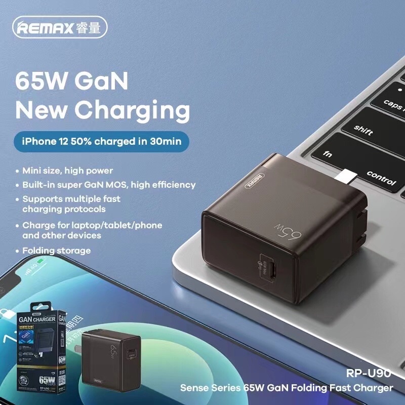 Remax RP-U90 Fast Charger 65W. หัวชาร์จ Port Type-C จ่ายไฟสูงสุด 65W ...