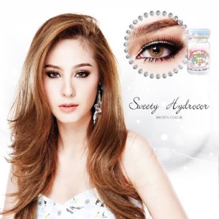 Sweety hydrocor brown / Sweety Hydrocor Gray คอนแทคเลนส์ โทนฝรั่ง สีน้ำตาล สีเทา แบรนด์ Sweety+ Contact Lens น้ำตาล เทา