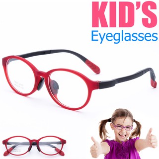 KOREA แว่นตาแฟชั่นเด็ก แว่นตาเด็ก รุ่น 2101 C-7 สีแดง ขาข้อต่อ วัสดุ TR-90 (สำหรับตัดเลนส์) เบาสวมไส่สบาย
