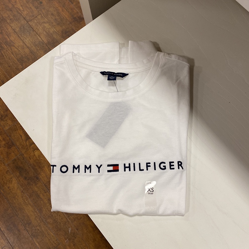 เสื้อยืดสีขาว-ทอมของฉันผู้ชายและผู้หญิงฤดูร้อนผลิตภัณฑ์ใหม่ตัวอักษรโลโก้คอกลมที่สะดวกสบายเสื้อยืด