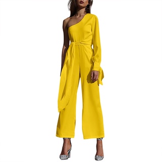 CELMIA Women Elegant Off Shoulder Long Sleeve Loose Wide Leg Jumpsuit