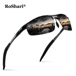 Roshari A12 แว่นตากันแดด เลนส์โพลาไรซ์ อลูมิเนียม แมกนีเซียม HD สําหรับผู้ชาย
