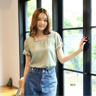 AMILA Blouse AM-B870 โคโม่ซิลค์ แขนสั้น IGPU22-2