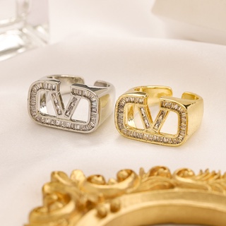 Valentino แหวนเงิน 925 ลายตัวอักษร สไตล์เกาหลี เรียบง่าย สร้างสรรค์ เครื่องประดับ สําหรับผู้หญิง