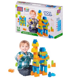 Mega Bloks Building Imagination Bag Classic 101 pcs ตัวต่อเสริมสร้างจินตนาการ จำนวน 101 ชิ้น โทนฟ้า ส้ม