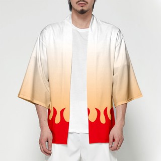 สินค้า 7C164 เสื้อคลุม เร็นโกคุ เคียวจูโร่ ดาบพิฆาตอสูร Cloak Rengoku Kyojuro Kimetsu no Yaiba or Demon Slayer