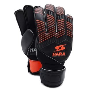 HARA Sports ถุงมือผู้รักษาประตู มีฟิงเกอร์เซฟ ถุงมือฟุตบอล สีดำแดง รุ่นGL03
