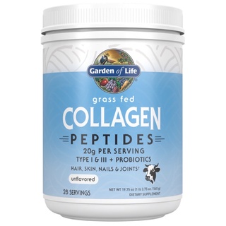 💥พร้อมส่ง💥สินค้าUSA🇺🇸Garden of Life, Grass Fed Collagen Peptides, Unflavored, 19.75 oz (560 g)