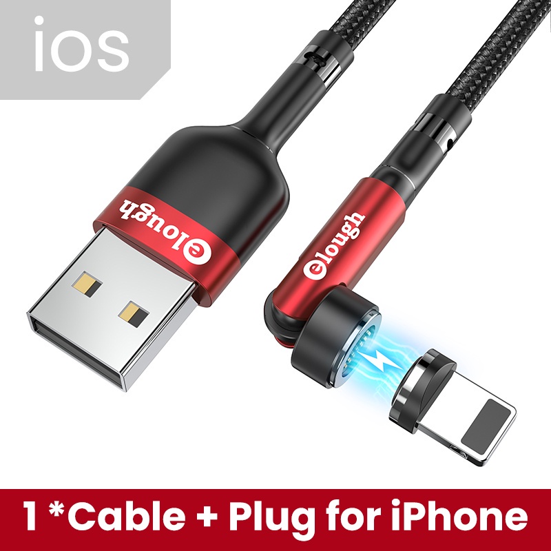 Elough 3A USB Type C IOS Micro สายชาร์จแม่เหล็ก หมุนได้ 540 องศา รองรับ ...