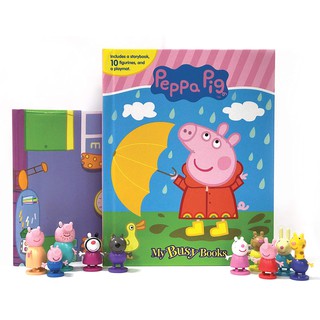 หนังสือนิทานภาษาอังกฤษ Peppa Pig Busy Book - พร้อมโมเดลตุ๊กตา Peppa Pig 10 ตัว