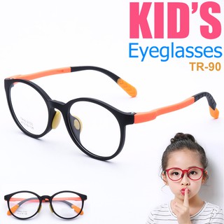 KOREA แว่นตาแฟชั่นเด็ก แว่นตาเด็ก รุ่น 2103 C-6 สีส้ม ขาข้อต่อ วัสดุ TR-90 (สำหรับตัดเลนส์) เบาสวมไส่สบาย