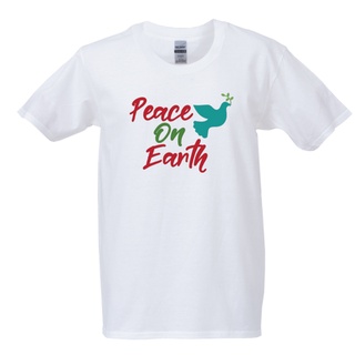 คอลเลคชั่นคริสต์มาส เสื้อยืด Peace On Earth ของขวัญวันคริสต์มาส เสื้อยืดเกรดพรีเมี่ยม Christmas Collection