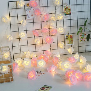สายไฟหิ่งห้อย LED 10 ดวง รูปช่อดอกกุหลาบ โฟม ขนาด 1 เมตร สําหรับตกแต่งช่อดอกไม้ วันวาเลนไทน์ คริสต์มาส งานแต่งงาน