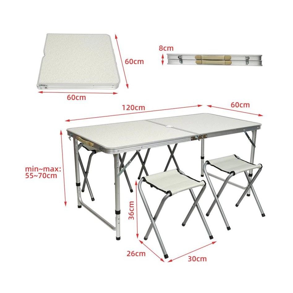 ชุดโต๊ะสนามพับได้พร้อมเก้าอี้พับ-4-ตัว