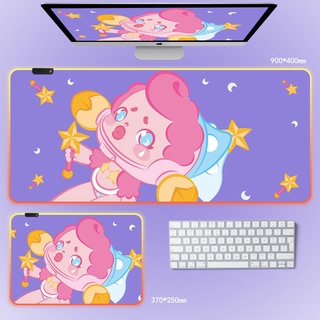 แผ่นรองเมาส์มีไฟ RGB Gaming Mousepads แผ่นรองเม้าส์สำหรับเล่นเกมส์ 80cm×30cm mouse pad with lights 7colors