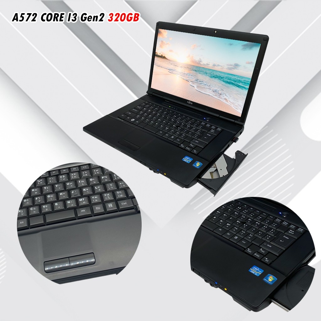 โน๊ตบุ๊คมือสอง-notebook-fujitsu-a572-c-core-i3-2370m-ram-4gb-hdd320gb-ดูหนัง-ฟังเพลง-ออฟฟิต-รับประกัน-3-เดือน