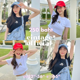 Cintage♡ CT1404 ครอปเบสิคปักหมี87