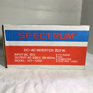 สั่งปุ๊บ ส่งปั๊บ🚀Spectrum Inverter อินเวอร์เตอร์ หม้อแปลงไฟ DC 12V เป็นไฟ AC 220V 200W