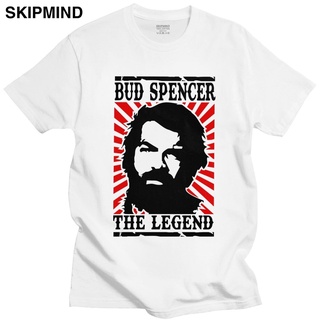 เสื้อยืดแขนสั้นลําลอง ผ้าฝ้าย 100% เข้ารูป พิมพ์ลาย The Legend Bud Spencer แฟชั่นสําหรับผู้ชาย LHZYสามารถปรับแต่งได้
