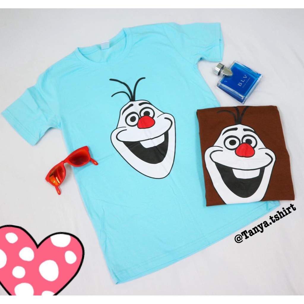 เสื้อยืดลายการ์ตูนตุ๊กตาหิมะโอลาฟ-olaf