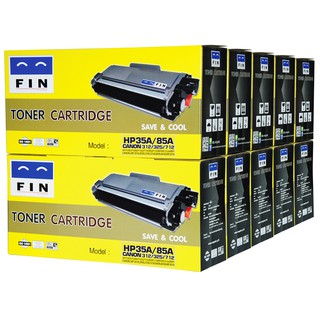 ตลับหมึก FIN รุ่น HP CB435A / CE285A (FIN) แพ็ค10 ตลับเลเซอร์ดำ ออกใบกำกับภาษีได้ รับประกันคุณภาพ งานคมชัด ราคาประหยัด