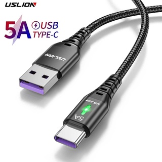 Uslion สายชาร์จโทรศัพท์มือถือ USB Type C 5A ชาร์จเร็ว สําหรับ Samsung S22 Xiaomi 12 Pro Poco F3 X4 GT Oneplus 10 Realme 3M