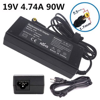 90W 19V 4.74A(5.5mm*1.7mm) Adapter Laptop Power Supply AC Adapter Charger for Acer Aspire