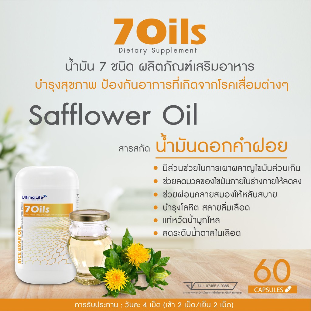 7OILS ผลิตภัณฑ์อาหารเสริมจากน้ำมัน 7ชนิด จำนวน 1 กระปุก | Shopee Thailand